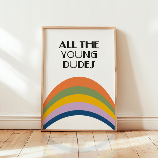 All the Young Dudes Retro Nursery Giclée retro Art Print