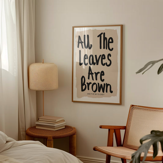 All The Leaves Are Brown Retro Music Giclée Art Print