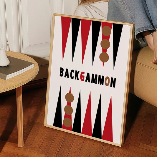 Backgammon Retro Game Giclée Art Print