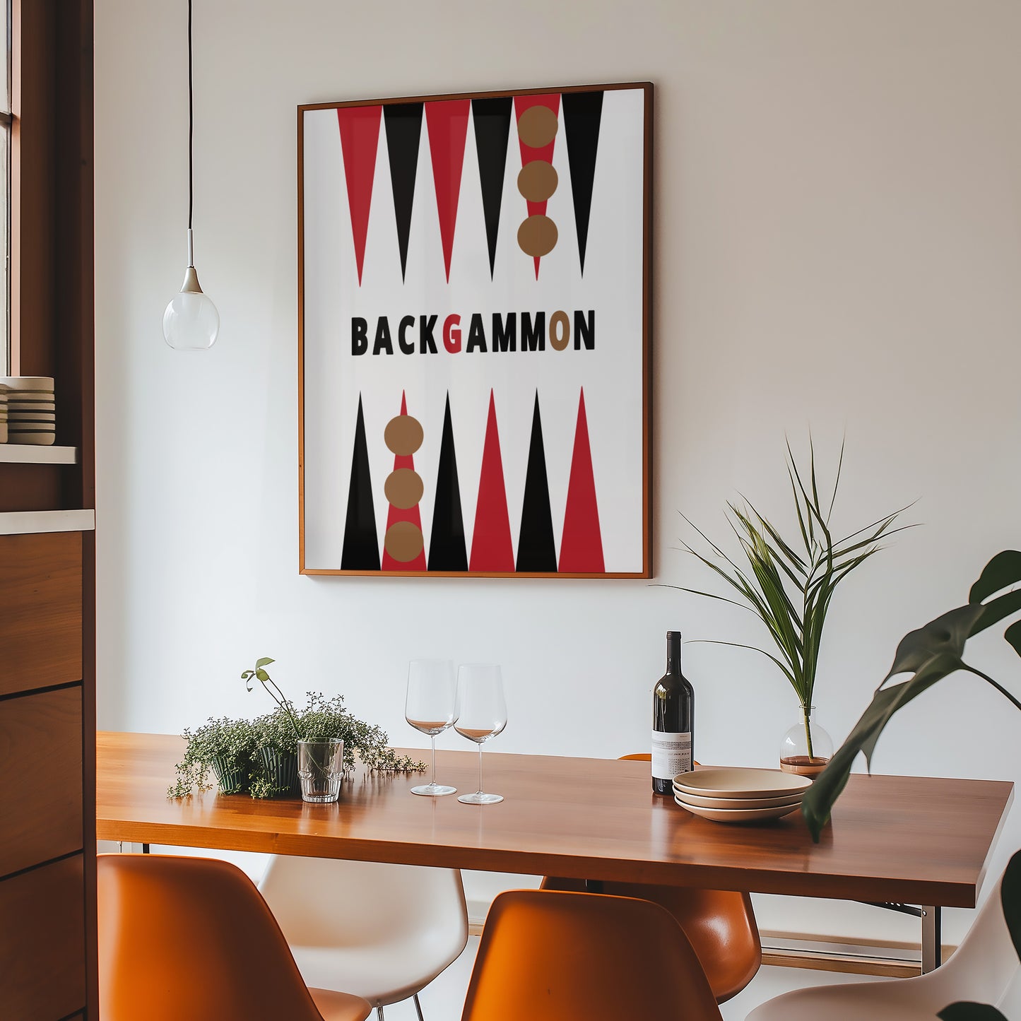 Backgammon Retro Game Giclée Art Print