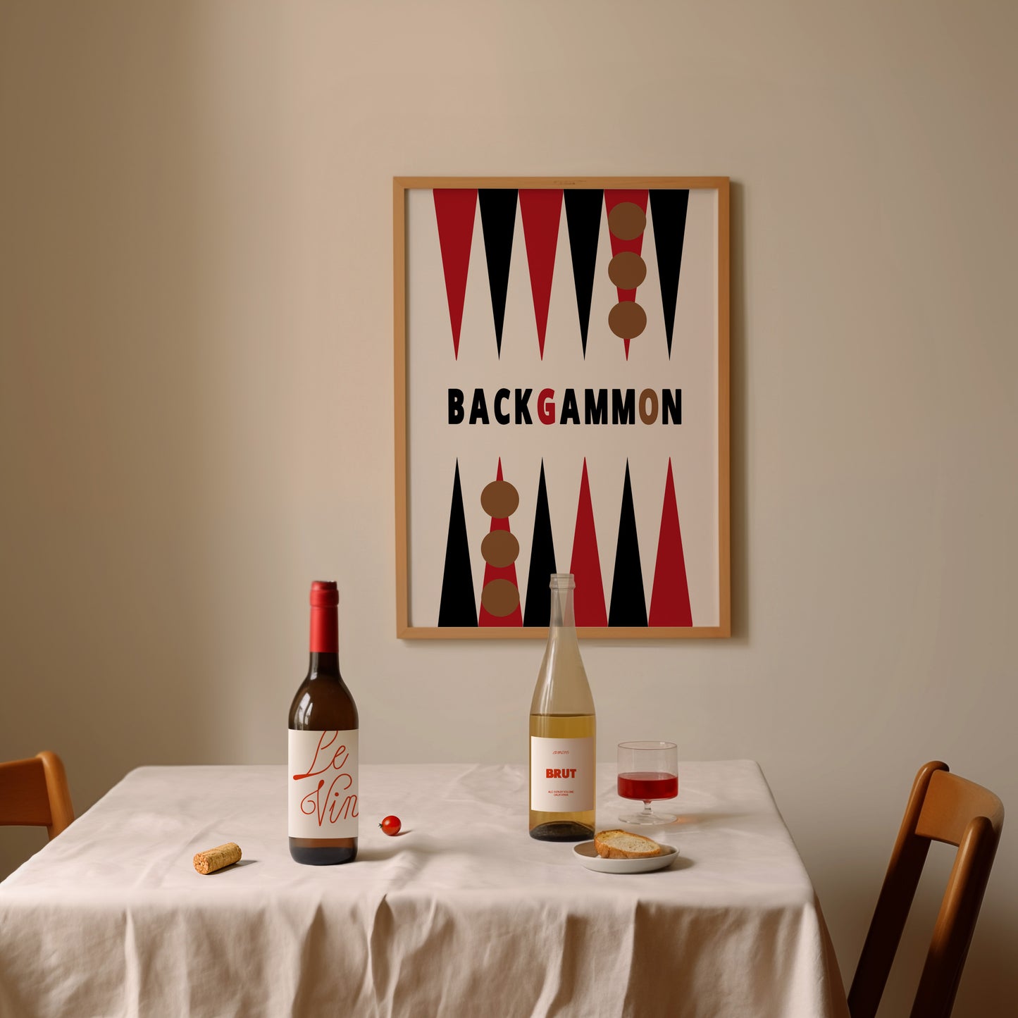 Backgammon Retro Game Giclée Art Print