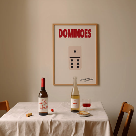 Dominoes Retro Game Giclée Art Print