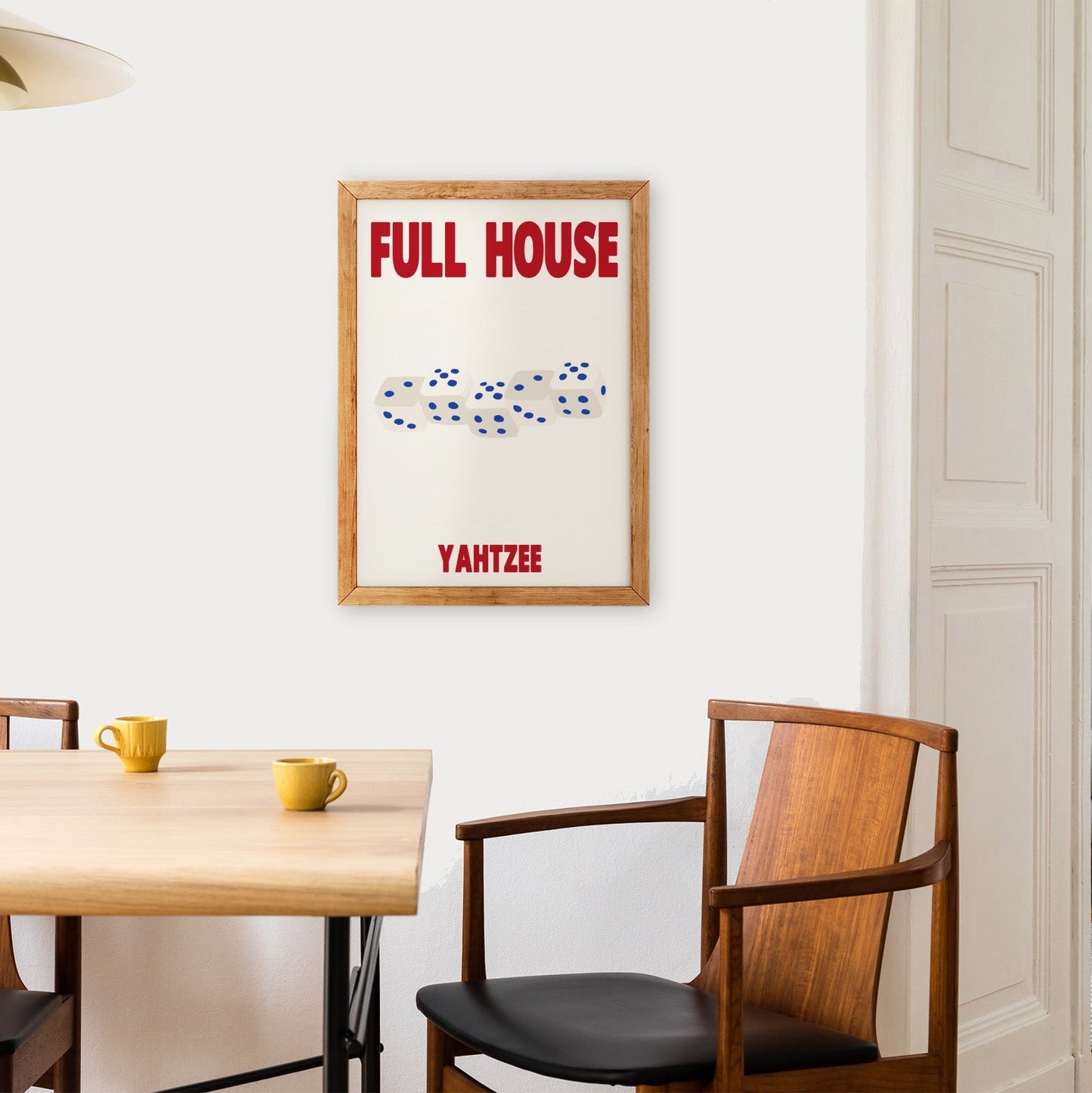 Full House Yahtzee Dice Retro Game  Giclée Art Print