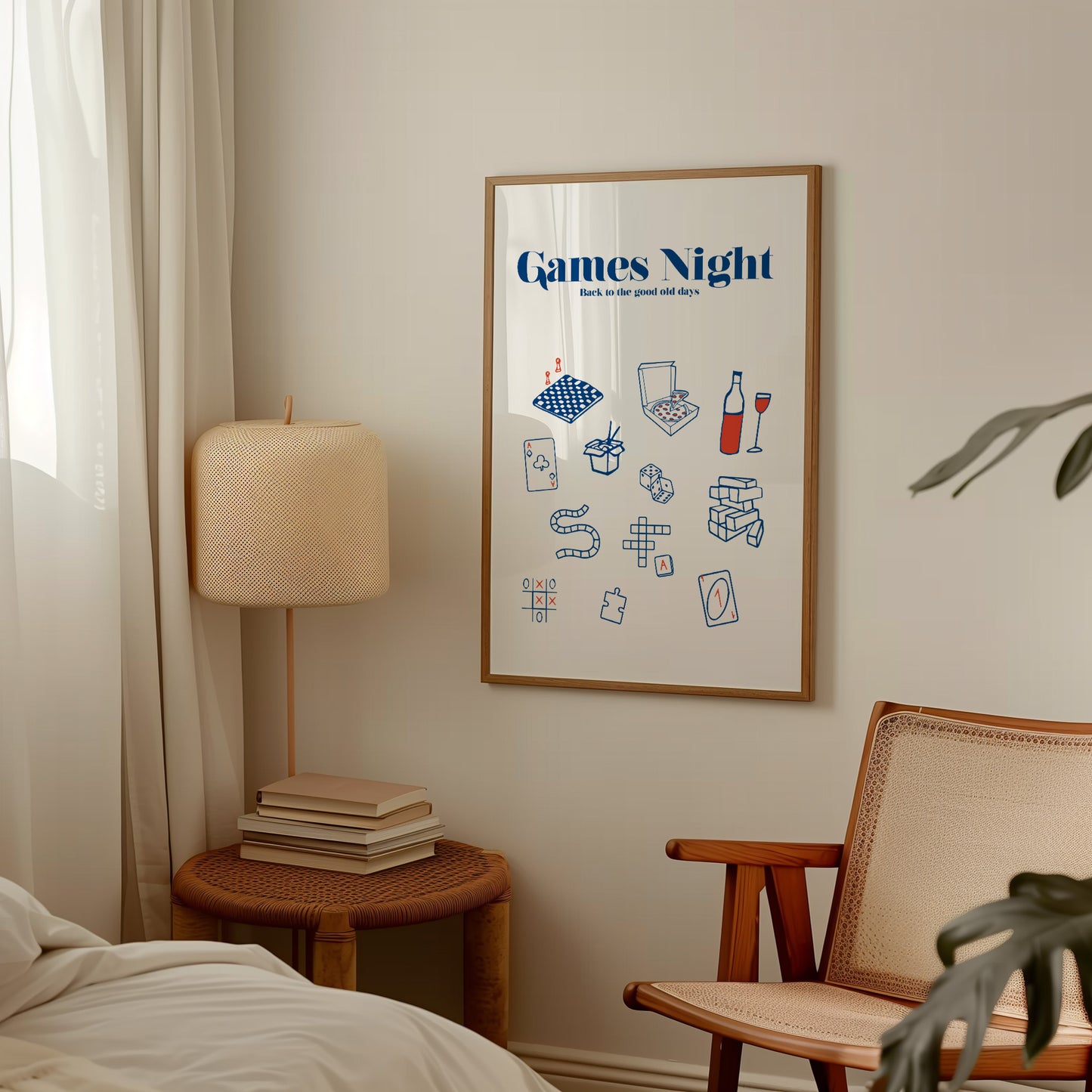 Games Night illustrated Retro Game Giclée Art Print