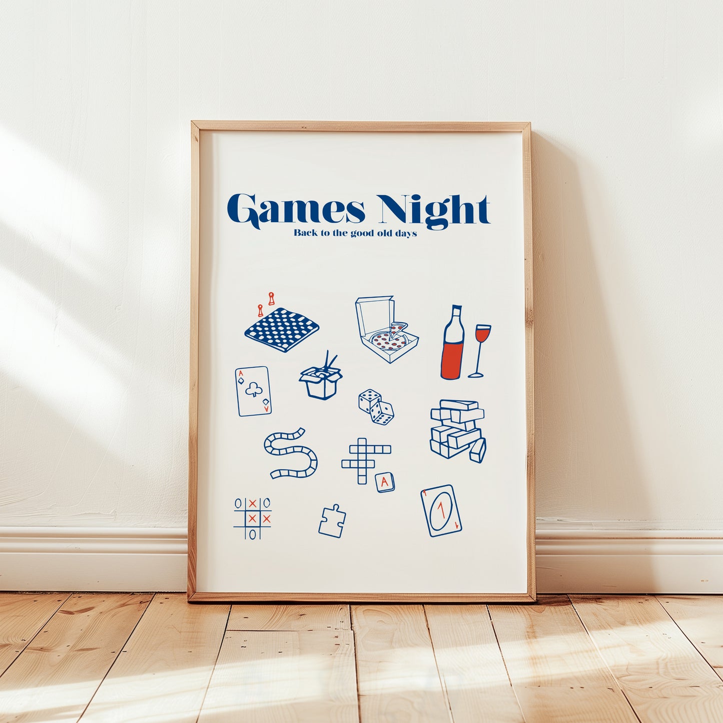 Games Night illustrated Retro Game Giclée Art Print