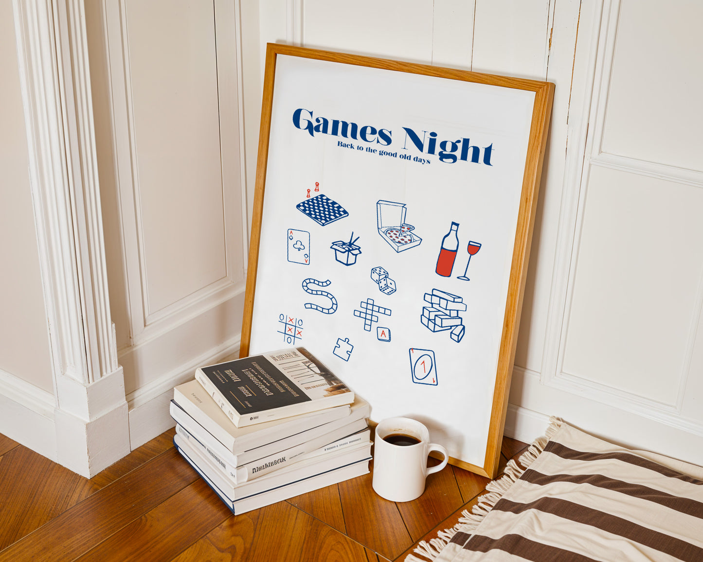 Games Night illustrated Retro Game Giclée Art Print