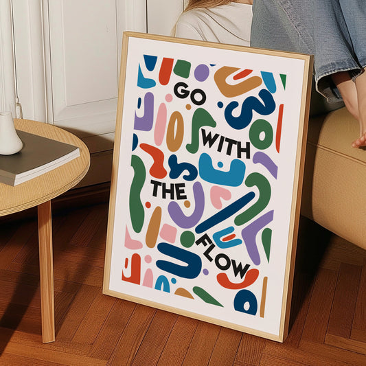 Go with the flow Giclée retro Art Print