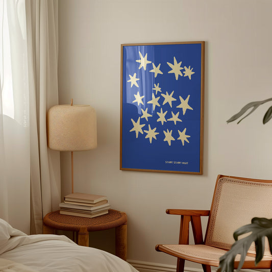 Starry Starry Night Retro Music GicléE Art Print